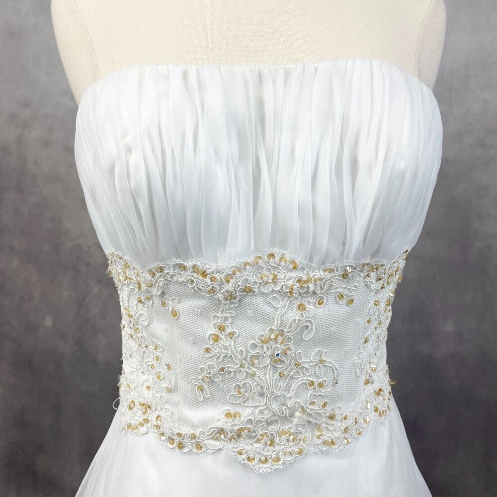 MoriLee by Madeline Gardner Womens Dress Size 4 Bridal Princess Cocktail Wedding - Picture 2 of 12